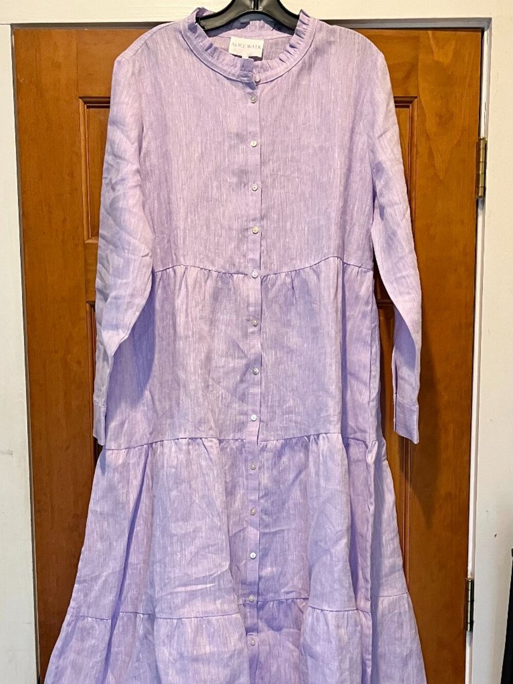 Alice Walk Lavendar Linen Midi Dress